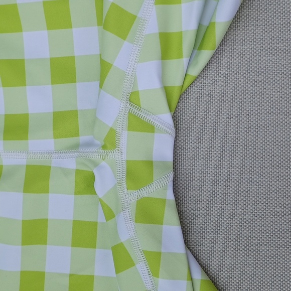 Year of Ours Lime Gingham Belted Biker Short NEW- Sz. Sm - Picture 6 of 10